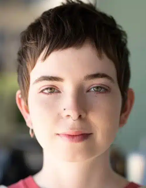 Short pixie with leveled bangs
