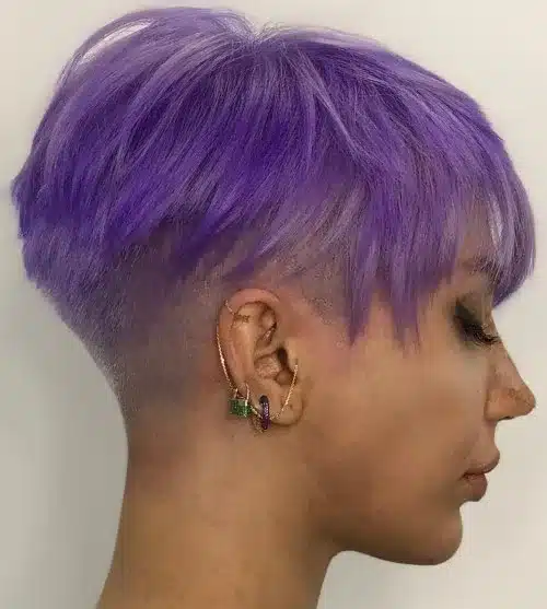 Lilac short pixie cut