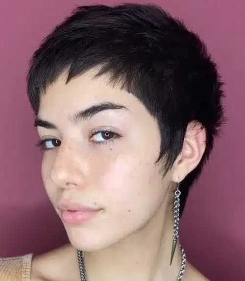 Short pixie with sideburns for thin hair