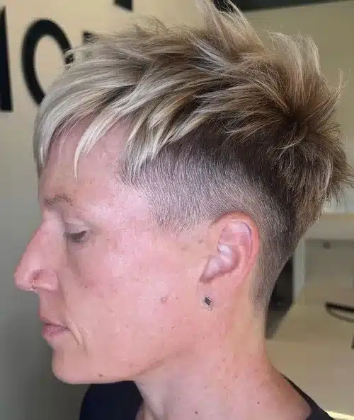 Choppy pixie with undercut for fine hair