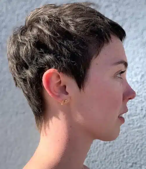 Pixie with mini-bangs for fine hair