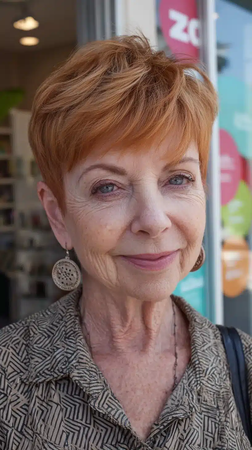 52 Perfect Pixie Haircuts for Women Over 70 to Pull Off 12 Cropped Copper Pixie with Airy Crown Texture