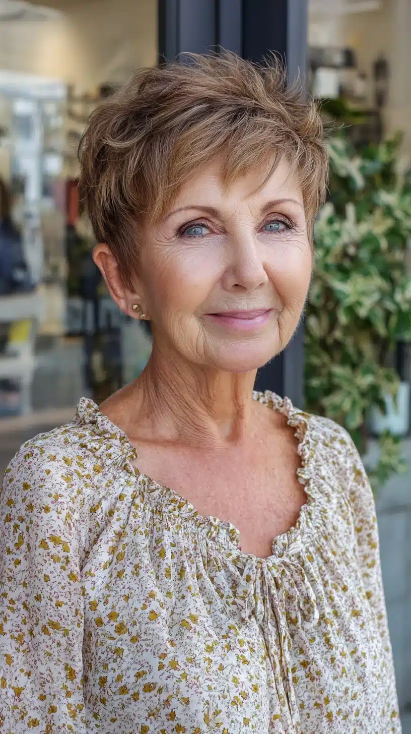 52 Perfect Pixie Haircuts for Women Over 70 to Pull Off 22 Soft Textured Short Pixie with Lifted Crown and Feathered Fringe