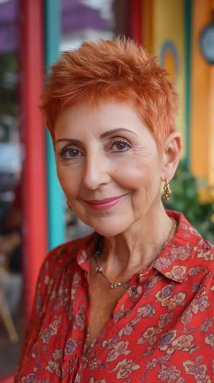 52 Perfect Pixie Haircuts for Women Over 70 to Pull Off 26 Textured Short Pixie with Spiky Crown and Tapered Sides