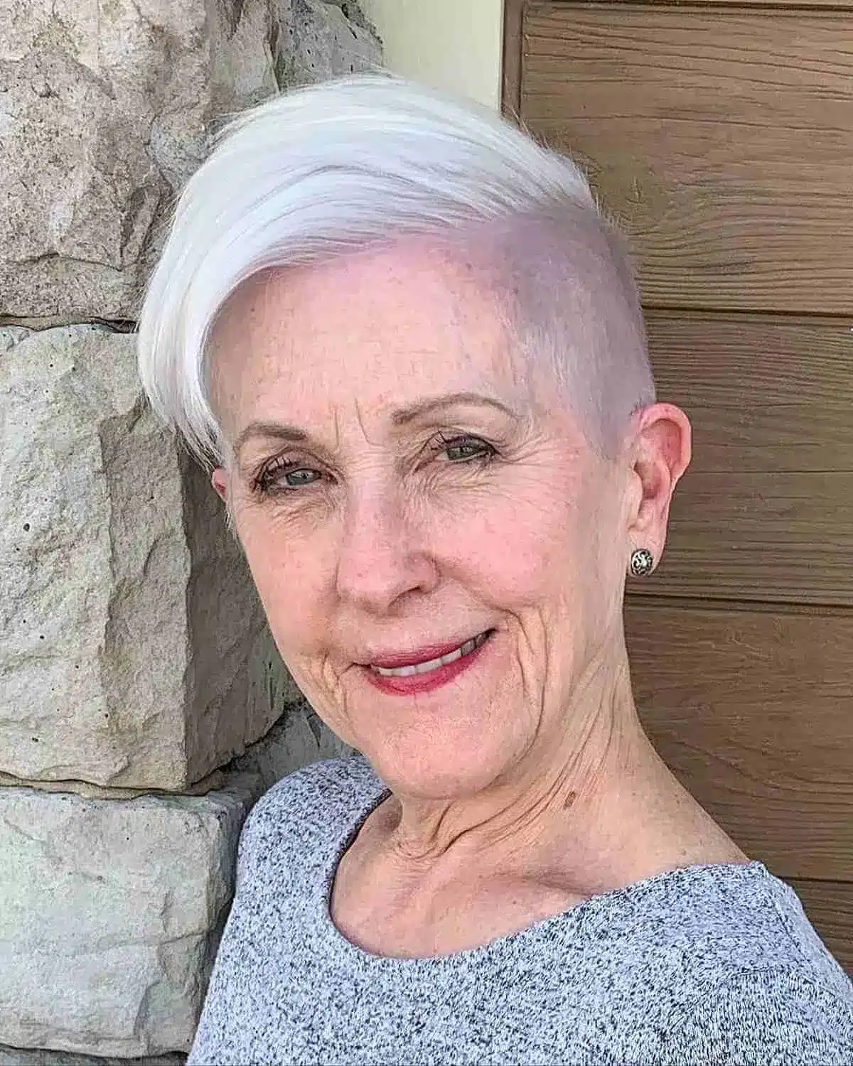 52 Perfect Pixie Haircuts for Women Over 70 to Pull Off 40 Edgy Pixie with Shaved Sides for 70-Year-Olds
