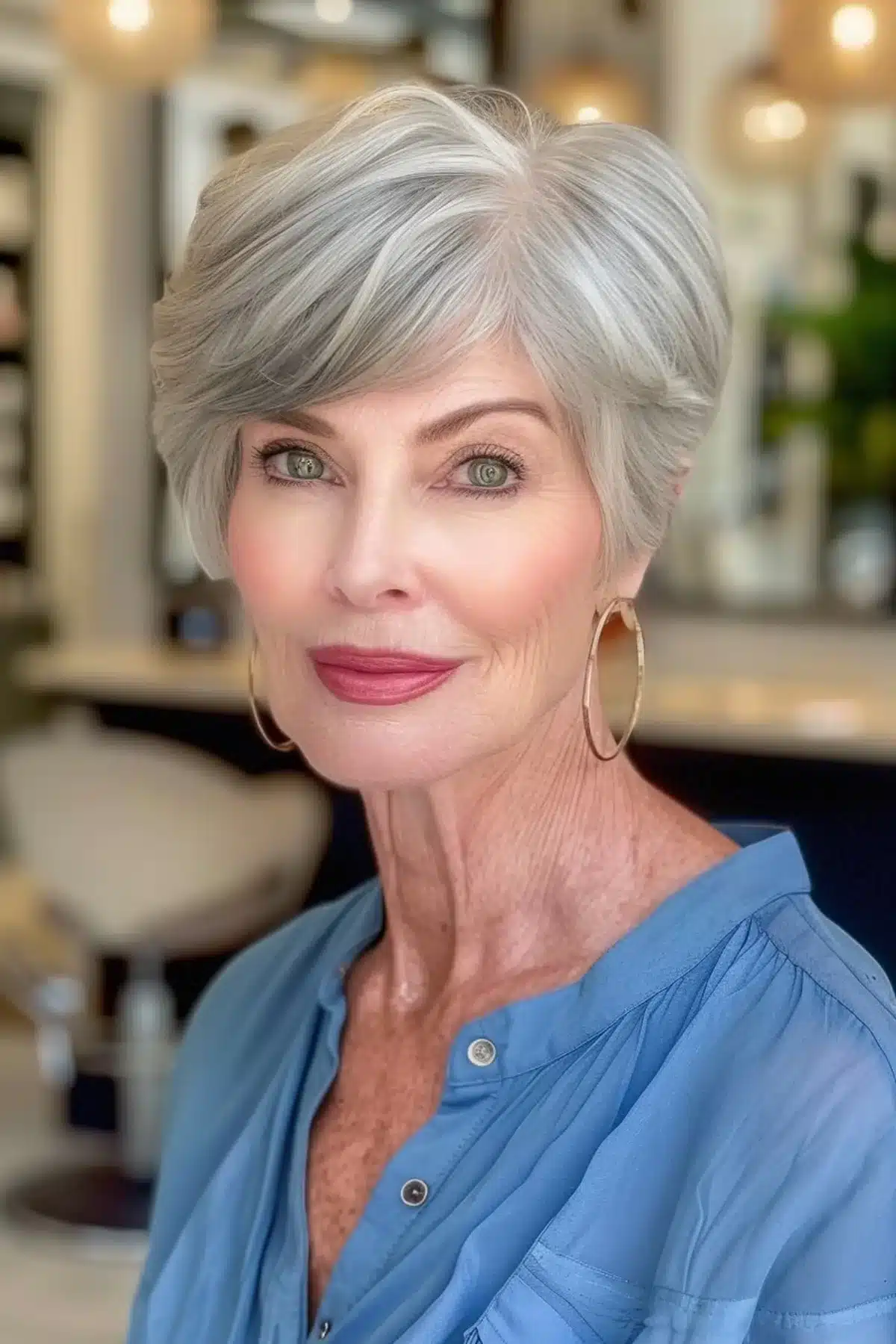 52 Perfect Pixie Haircuts for Women Over 70 to Pull Off 47 Pixie with Side-Swept Bangs